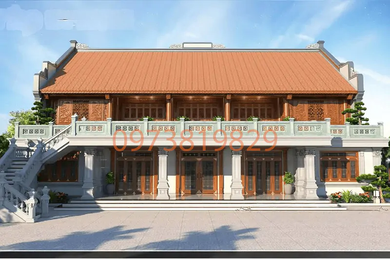 Nhà 5 gian bê tông giả gỗ
