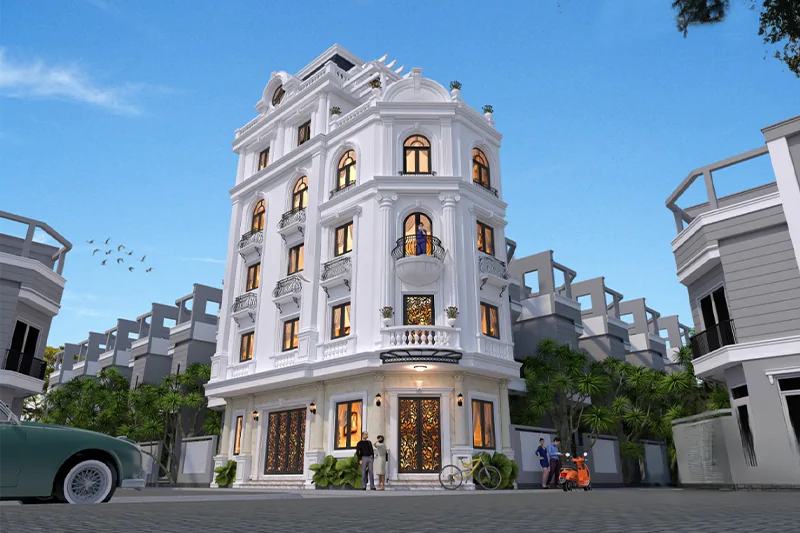 Mẫu Nhà Phố 5 Tầng Kết Hợp Kinh Doanh