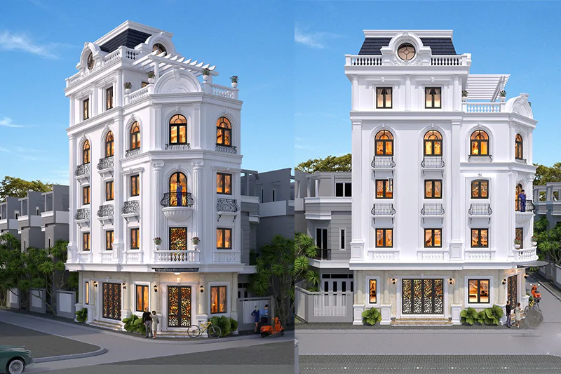 Mẫu Nhà Phố 5 Tầng Kết Hợp Kinh Doanh