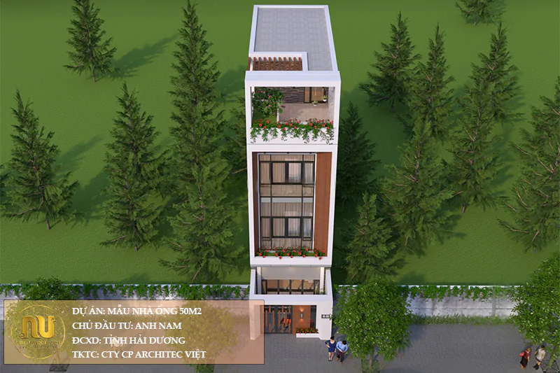 Mẫu Thiết Kế Nhà Ống 50m2 Đẹp