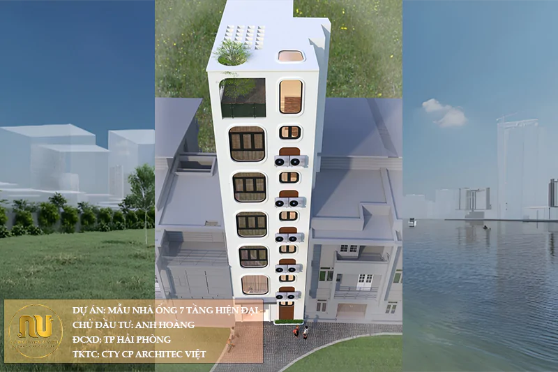 Mẫu Thiết Kế Nhà Ống 7 Tầng Hiện Đại Đẹp