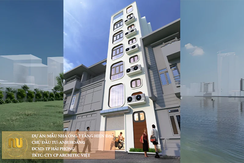 Mẫu Thiết Kế Nhà Ống 7 Tầng Hiện Đại Đẹp