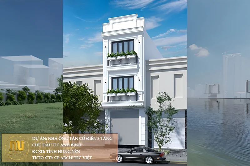 Mẫu Nhà Ống Tân Cổ Điển 3 Tầng Đẹp