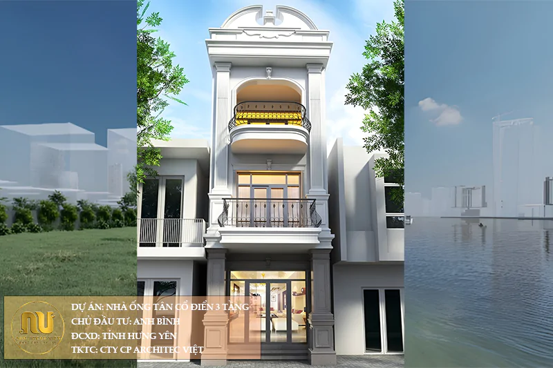 nhà ống tân cổ điển 3 tầng
