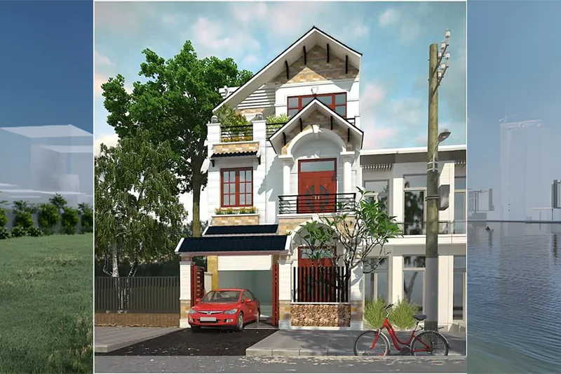 Mẫu Nhà Phố 8m Mặt Tiền Đẹp