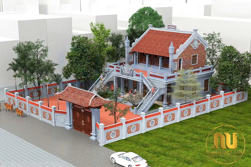Mẫu Nhà Thờ 2 Tầng Tôn Nghiêm Cho Dòng Họ