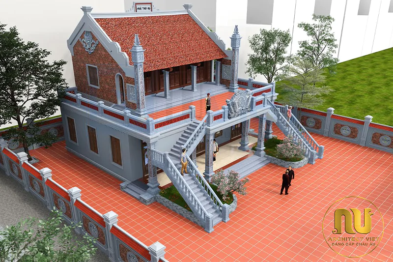 Mẫu Nhà Thờ 2 Tầng Tôn Nghiêm Cho Dòng Họ