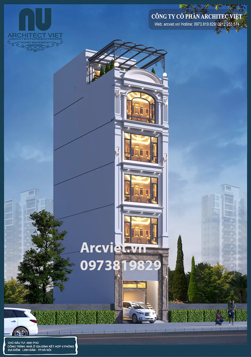 Ngôi nhà ống tân cổ điển 5x12m được xây dựng theo giấy phép của Chính quyền