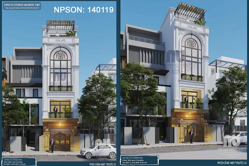 Thiết Kế Nhà 5x8 Có Thang Máy